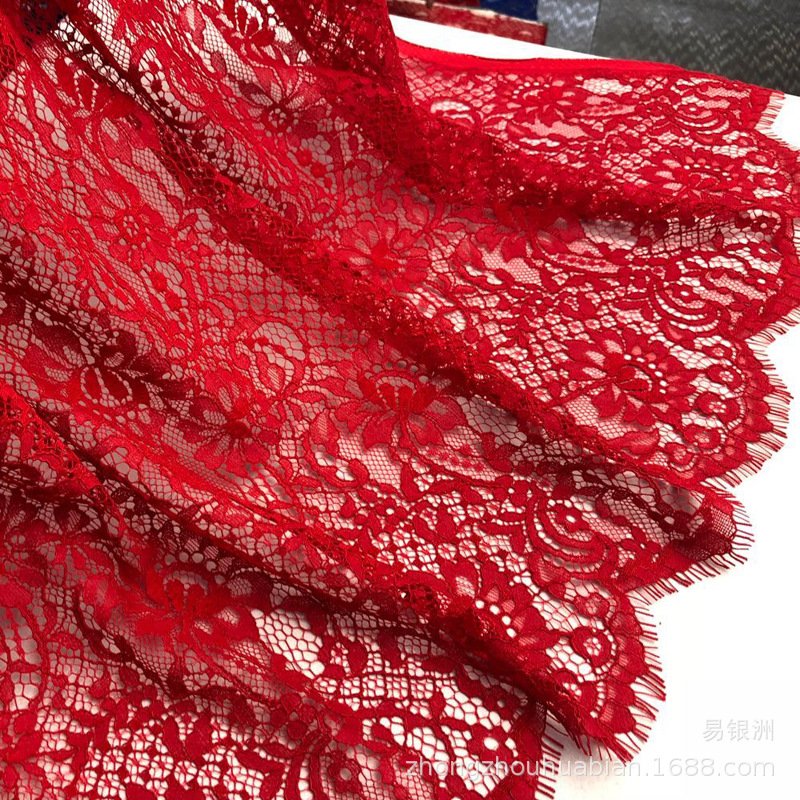 Dress Eyelash Placement Lace Fabric for Women's Wear Wholesale Supplie 21